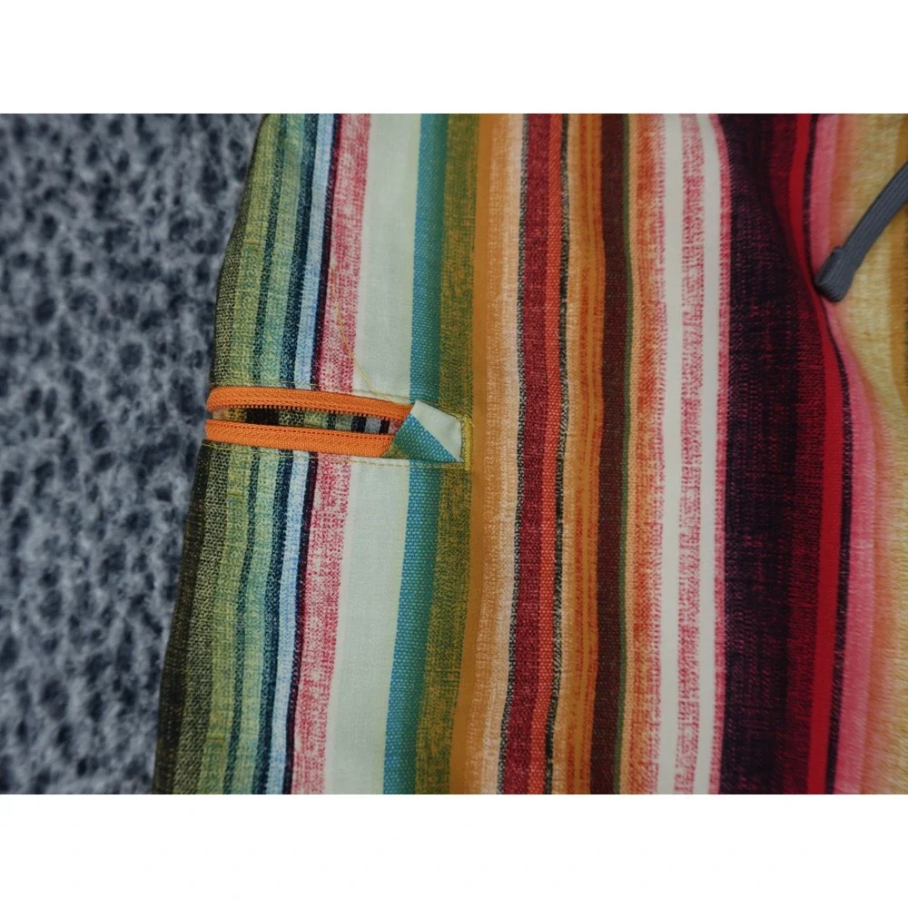 Prana Board Shorts Mens 36 Multi Color Striped‎ Drawstring Surf Swimwear